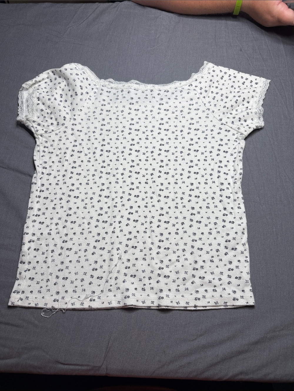 Streetwear Society White Short Sleeve Tee with Navy Micro Floral - Picture 3 of 3